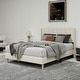 preview thumbnail 3 of 91, Caxkun Upholstered Platform Bed Frame with Wingback headboard Beige - Full