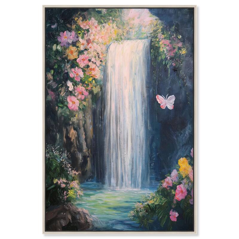 Hidden Falls I Canvas by Art Remedy - Silver - 30" x 45"