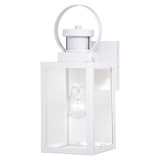 Medinah Motion Sensor Dusk to Dawn Outdoor Wall Light Clear Glass - 5-in. W x 13.25-in. H x 6.5-in. D