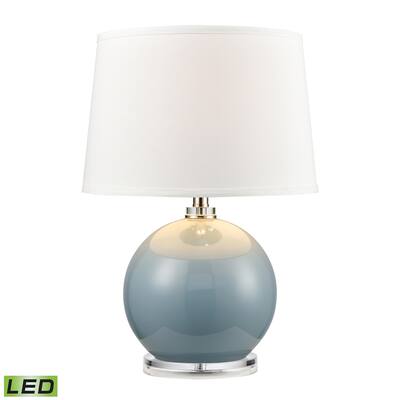 Elk Home Culland Blue With White Linen Shade Table Lamp