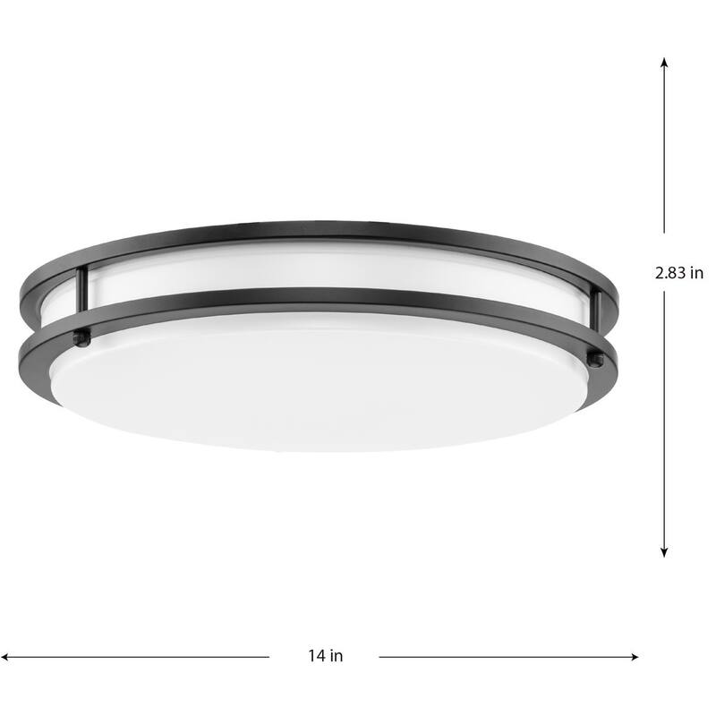 Abide Collection 5-CCT Integrated LED Matte Black Contemporary 14" Medium Flush Mount Light - 14 in x 14 in x 2.83 in