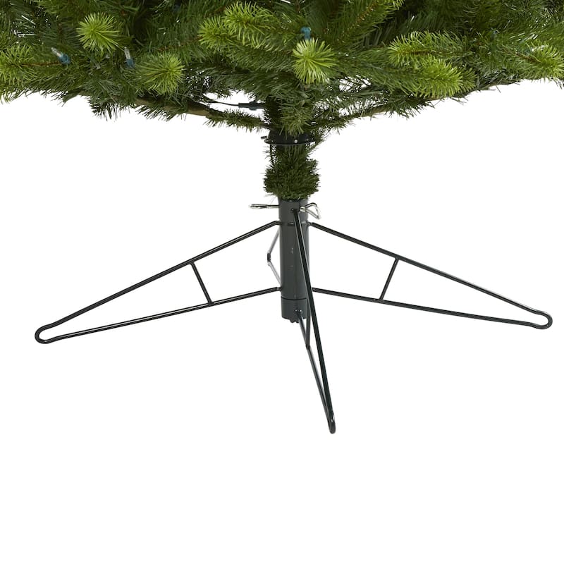 8ft. Slim Spruce Artificial Christmas Tree with 600 Warm White Lights, Instant Connect & 1294 Branches - Festive X-Mas Tree