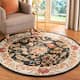 SAFAVIEH Handmade Chelsea Ashlyn French Country Floral Wool Rug - 3' Round - Black