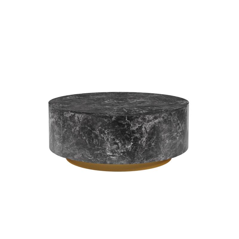Modern Round Coffee Table with 2 large Drawers