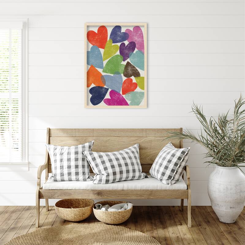 Amanti Art Framed Fabric Pinboard Printed Bulletin Board - Board Size 24 x 3325 in