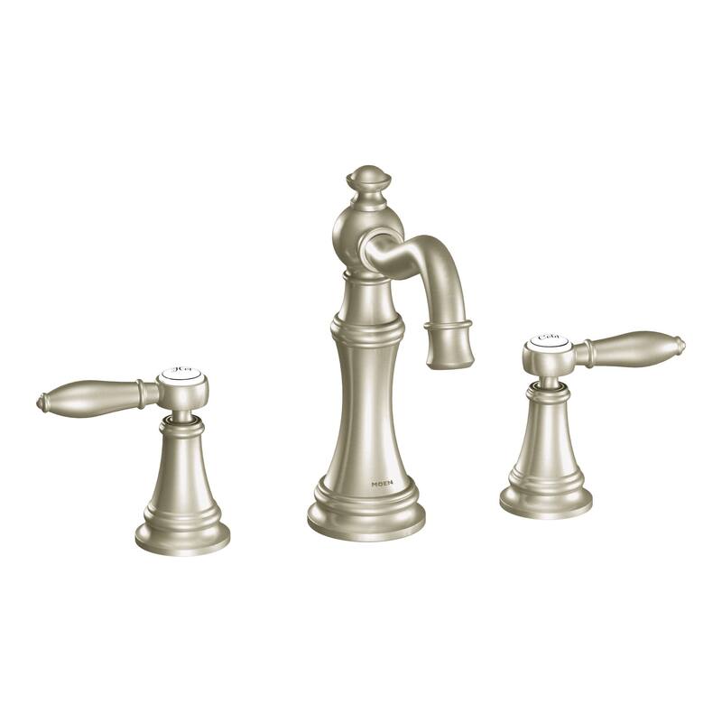 Moen TVS42108 Weymouth 1.2 GPM Widespread Bathroom Faucet with Pop-Up - Brushed Nickel