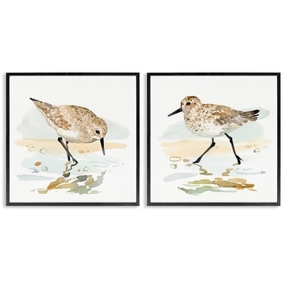 Stupell Sea Birds on Shore 2 Piece Framed Giclee Art Set Design by ...