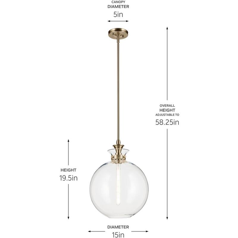 Kichler 52779CLR Laria 15" Wide Pendant