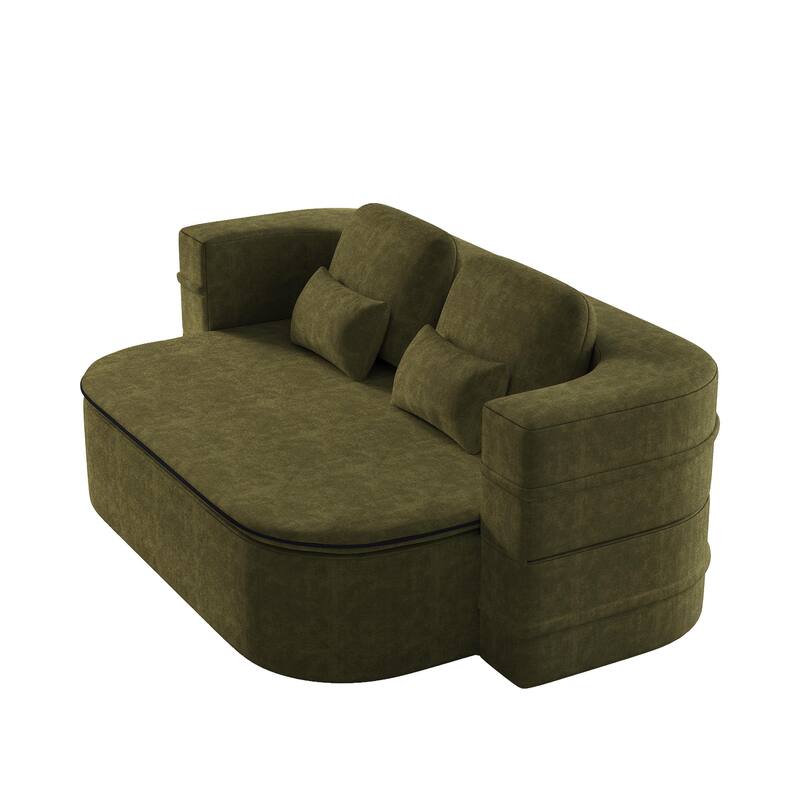 Chenille Foldable Sleeper Sofa Bed Convertible Full Size Floor Bed