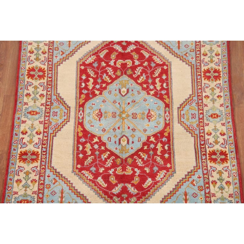 Kazak Oriental Area Rug Handmade Blue Wool Carpet - 4'0"x 5'11"