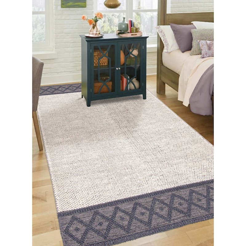 ECARPETGALLERY Braid weave Sienna Beige Wool Rug - 5'1 x 8'1