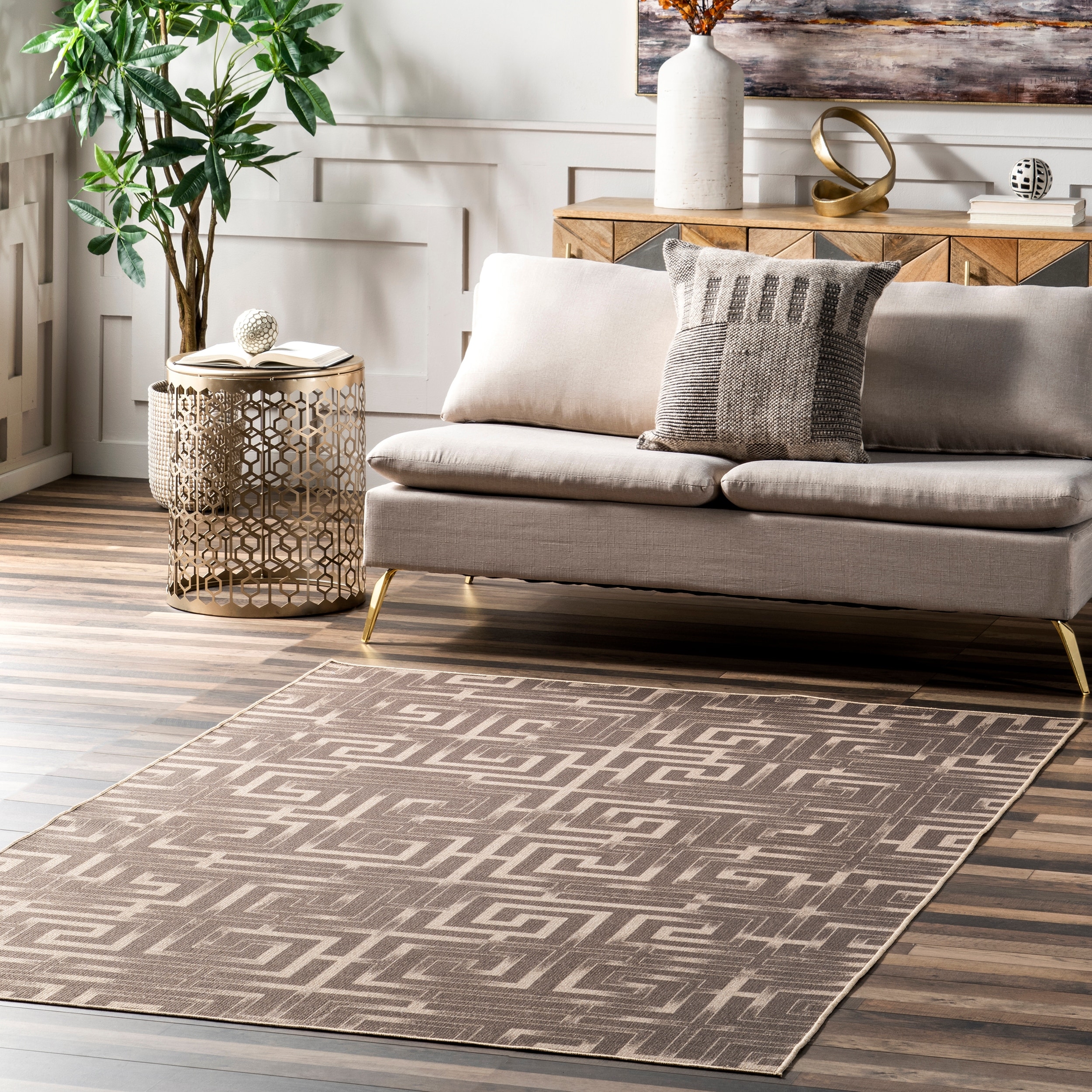 Nuloom Sufia SuperiorWash Geometric Easy-Jute Machine Washable Area Rug
