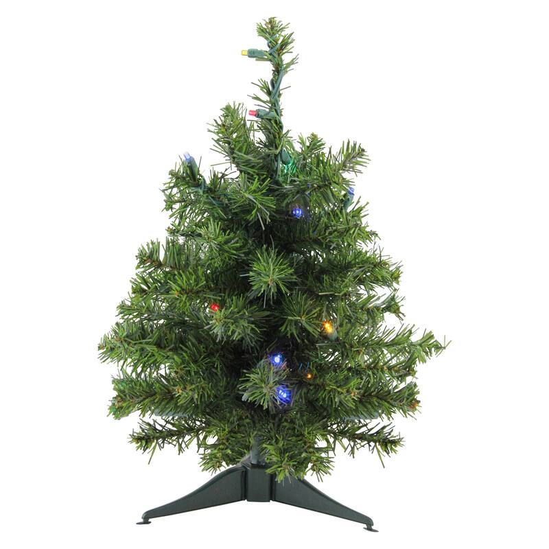 1.5' Pre-Lit Canadian Pine Artificial Christmas Tree Multicolor Lights - 1.5 Foot