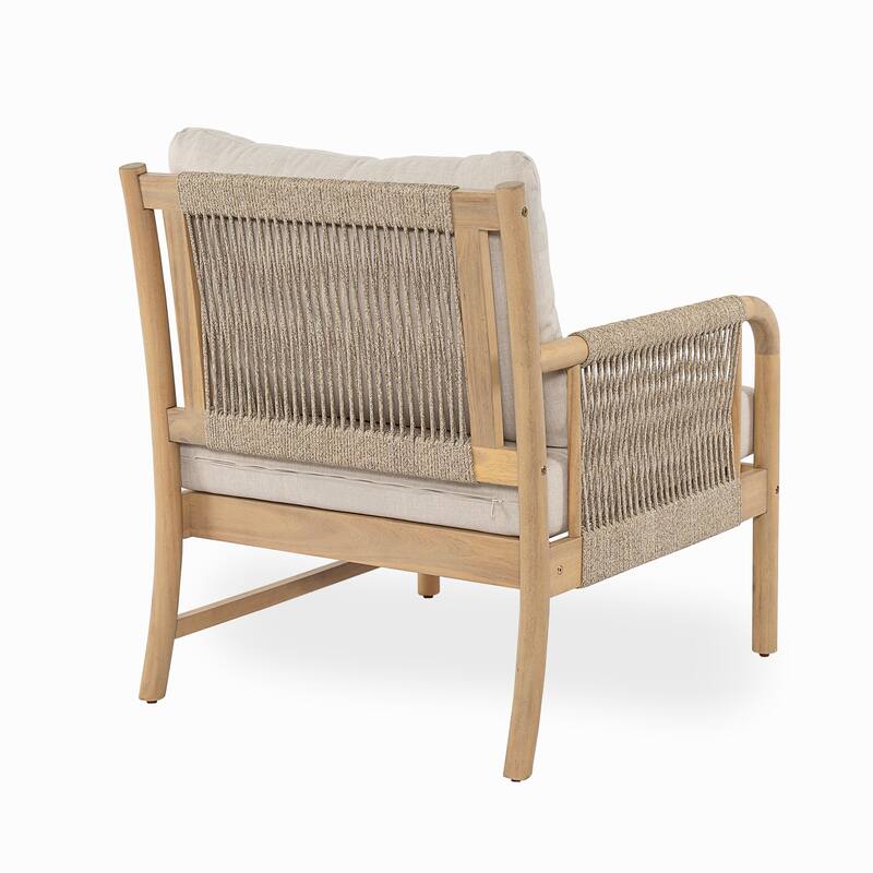 Christopher Knight Home - Modern Outdoor Solid Wood 3-Seater Sofa Set with Coffee Table - 3 - Seater