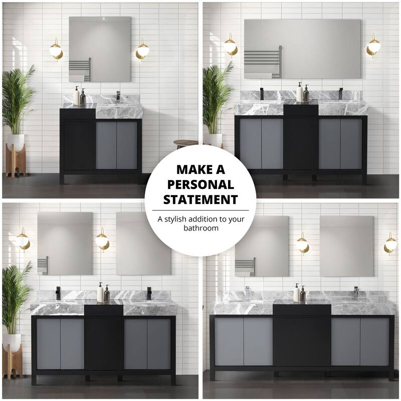 Zilara Bath Vanity and Castle Grey Marble Top