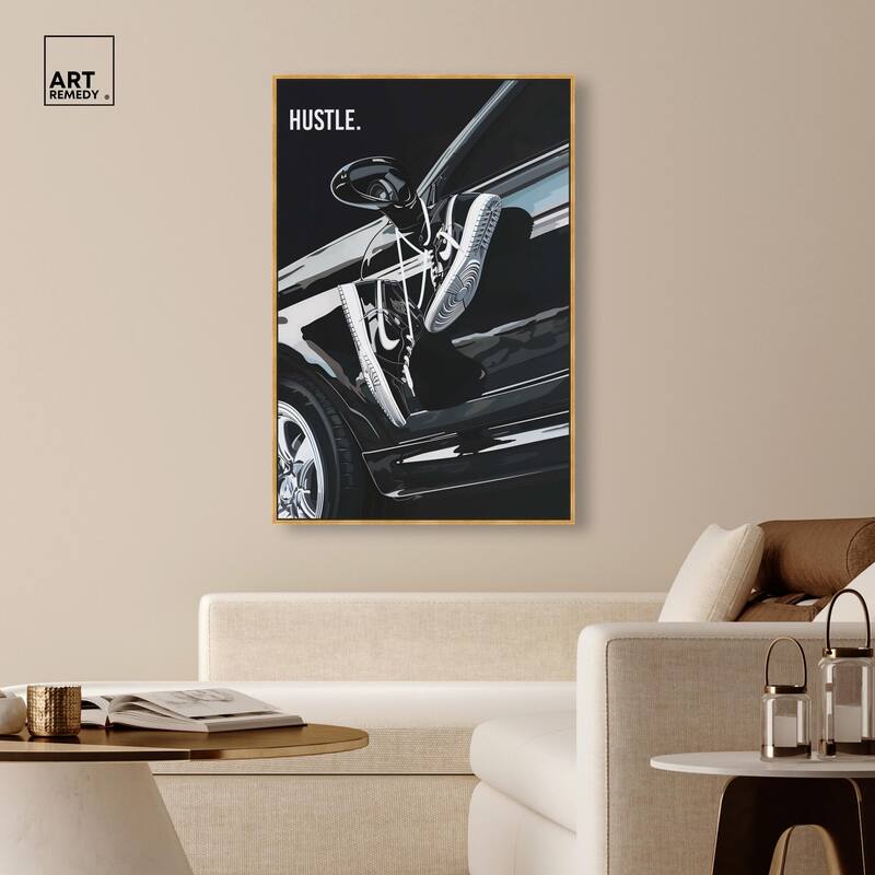 Sneaker Lace Car Canvas by Art Remedy