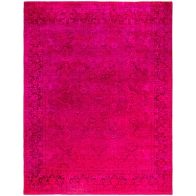 Overdyed One-of-a-Kind Hand-Knotted Area Rug - Purple - 8' 1" x 10' 3"