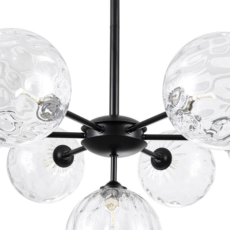 Contemporary Water Glass Bubble Round Tiered Chandelier 25.6 in