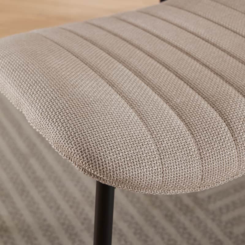 GDFStudio Modern Armless Upholstered Dining Chairs with Metal Legs