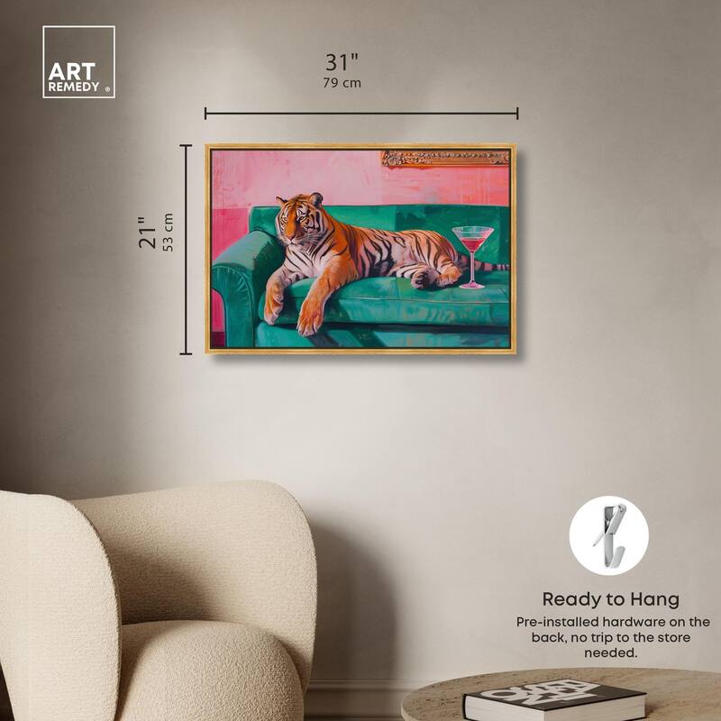 Lounging Tiger Canvas by Art Remedy