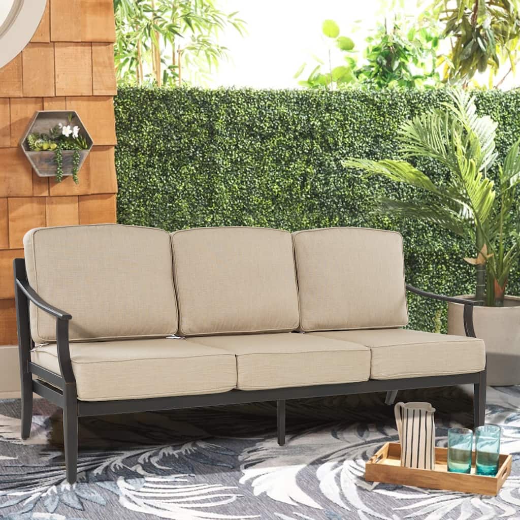 Patio Aluminum Lounge Sofa With Sunbrella Cushions