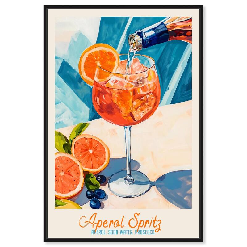 Aperol Spritz Recipe Poster Canvas by Art Remedy - Black - 30" x 45"