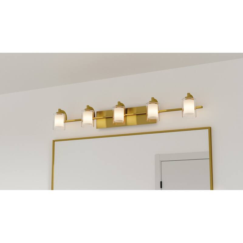 Kolt 5-Light Brushed Gold Bath Light