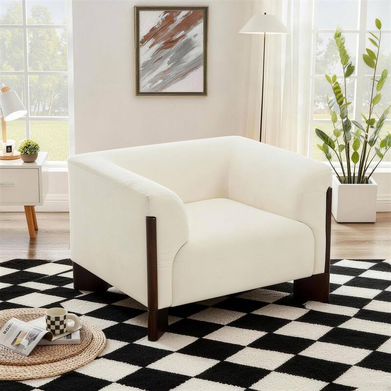 Modern Upholstered Arm Club Chair