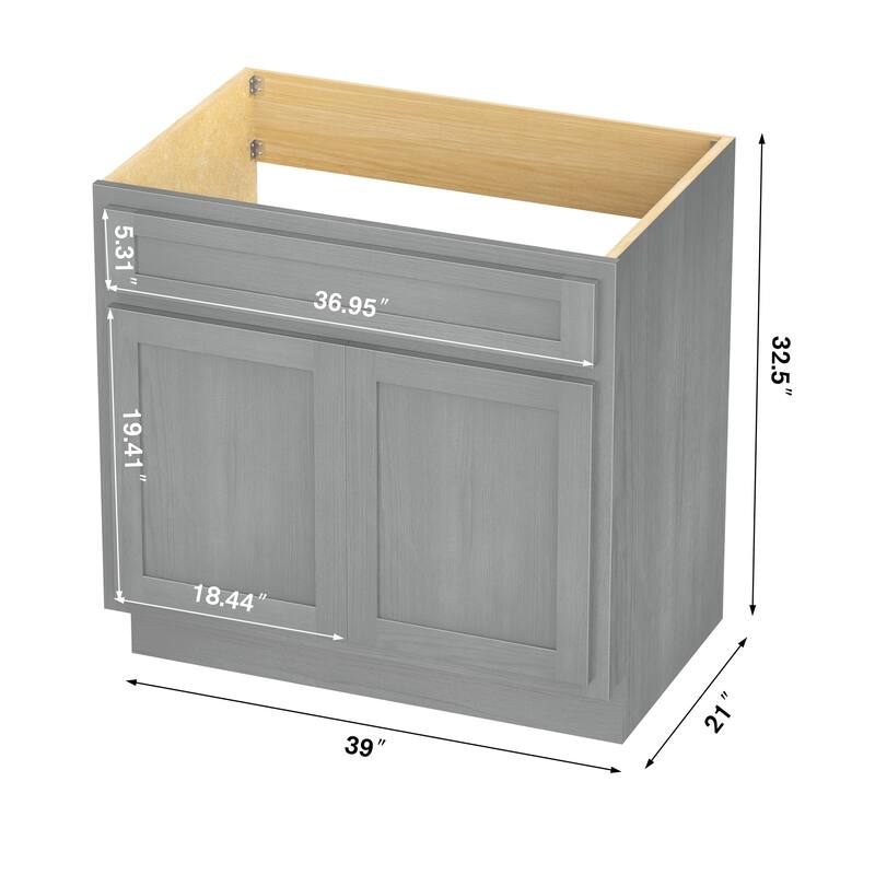 Vanity Art 39 Inch Single Sink Bathroom Vanity Cabinet