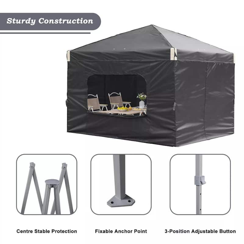 Aoodor 10x10 FT Pop-Up Canopy Tent with Roller Bag and Curtain