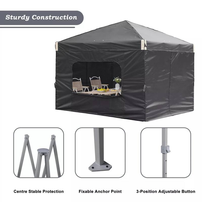 Aoodor 12'x12'Pop Up Canopy Tent with Removable Mesh Window Sidewalls, Portable Instant Shade Canopy with Roller Bag
