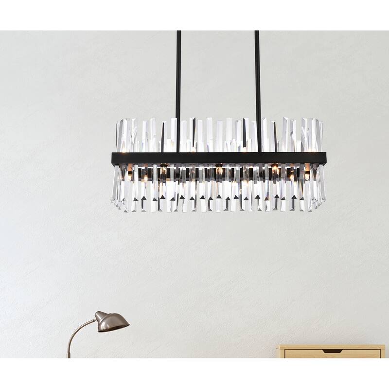 Indigo Home 30 inch crystal rectangle chandelier light