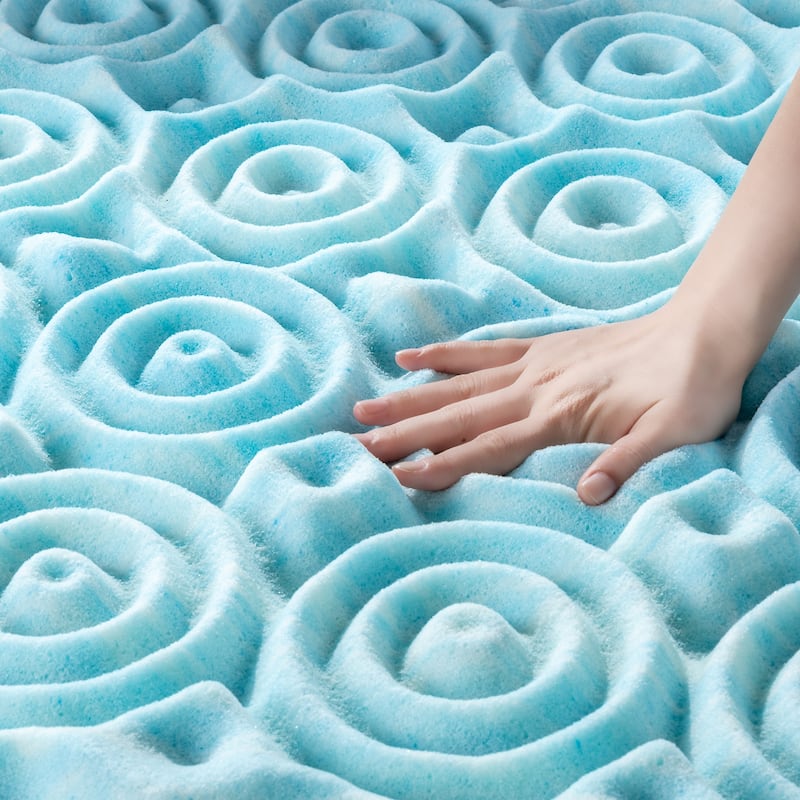 Priage by ZINUS Green Tea Cooling Gel Memory Foam Zoned Support Mattress Topper