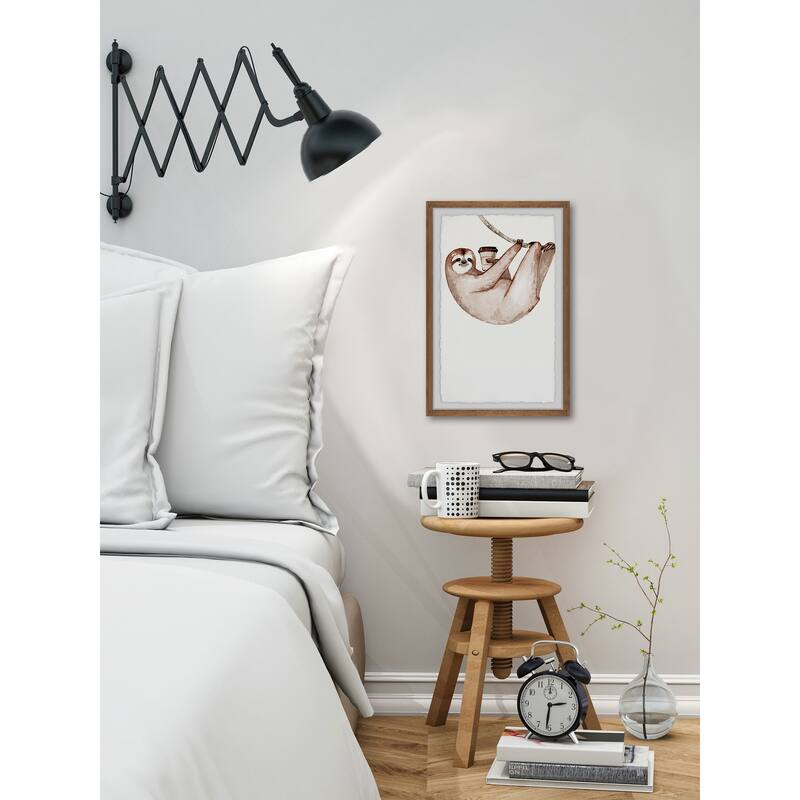 Sloth Coffee Framed Wall Art, Elegant Home Touch - Sophisticated Artwork for Refined Décor