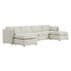 preview thumbnail 124 of 179, Mia Oversized Modular Sectional Fabric Sofa Linen-6 Pieces