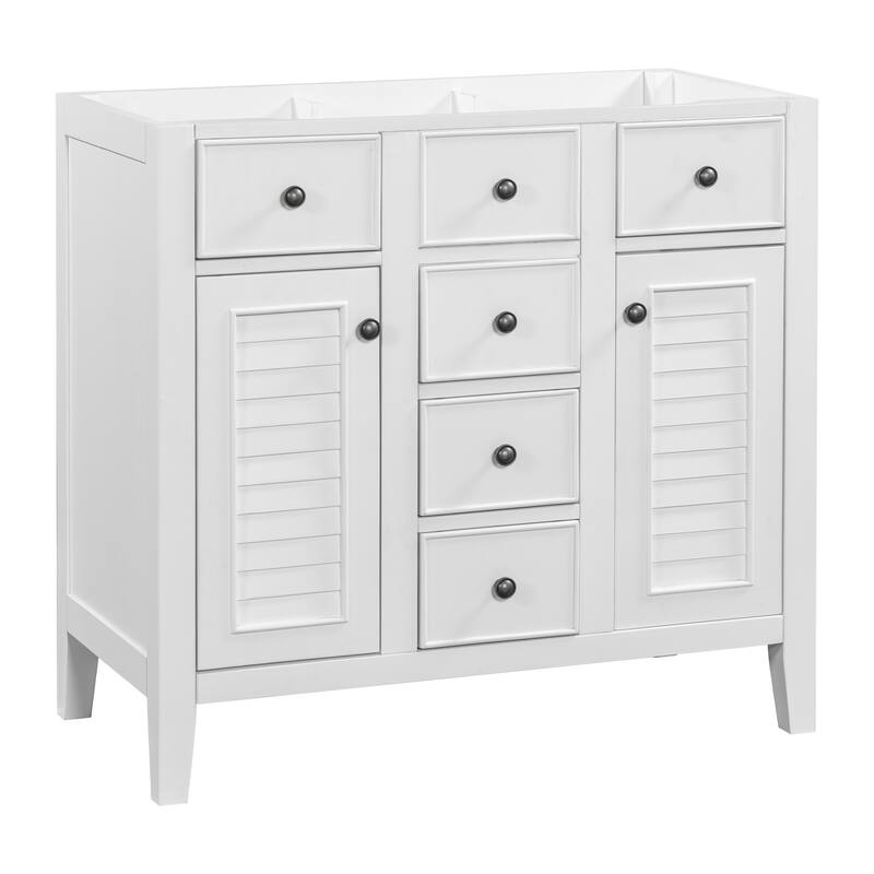 Modern Bathroom Vanity without Sink, Cabinet Base Only - White