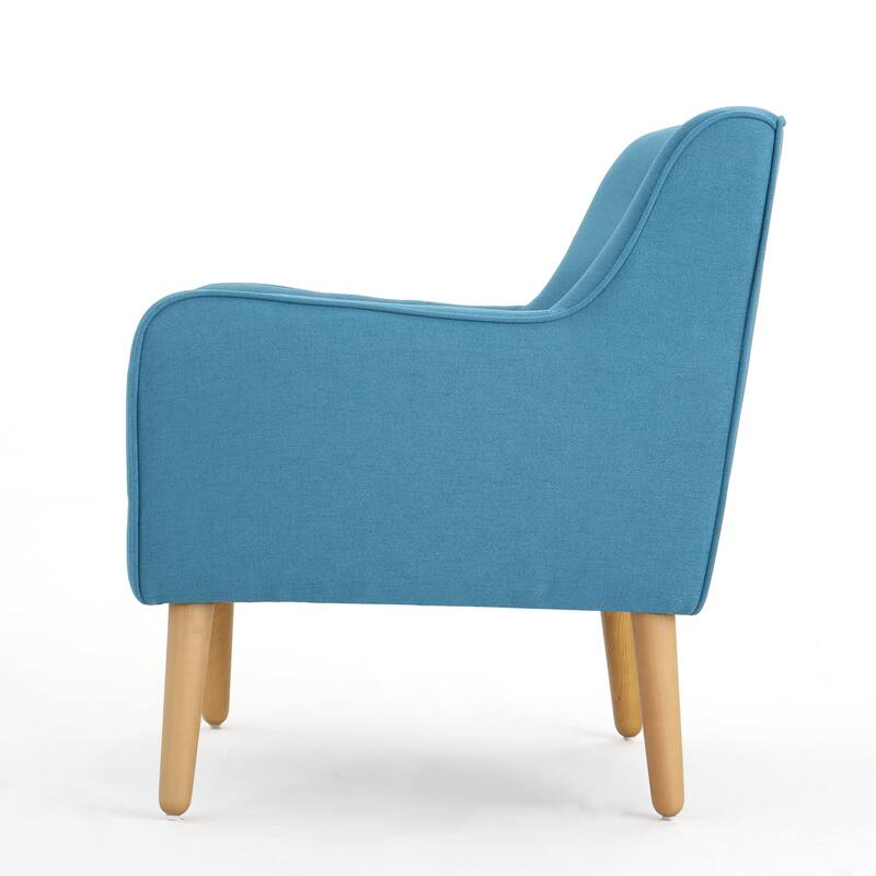 Merax Tufted Fabric Arm Chair with Wooden Legs