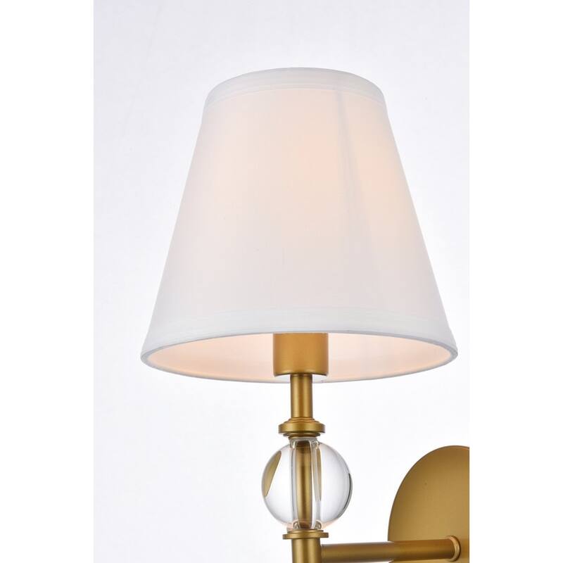 Bella 1 Light Bath Sconce with White Fabric Shade