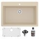 preview thumbnail 9 of 62, Karran QT-812 Top Mount 33 in. Large Single Bowl Quartz Kitchen Sink Kit