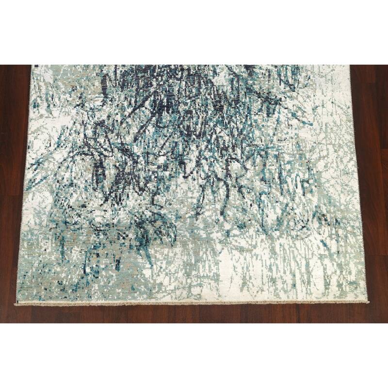 Wool/ Silk Abstract Vegetable Dye Oriental Area Rug Hand-knotted - 6'0" x 8'10"