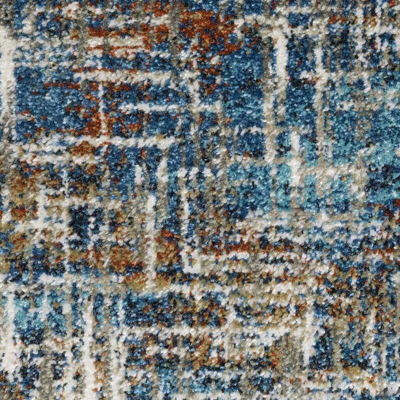 Vista Home Vance Contemporary Abstract Blue Area Rug