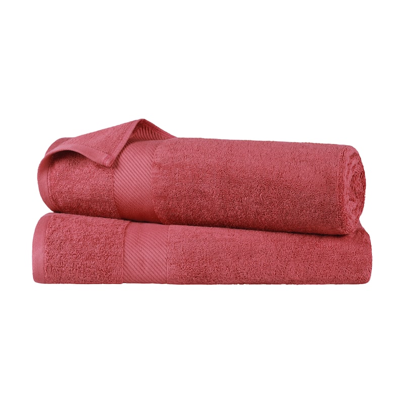 Superior Luxury Solid Highly Absorbent Egyptian Cotton Bath Sheet Towel - (Set of 2) - Sandy Rose