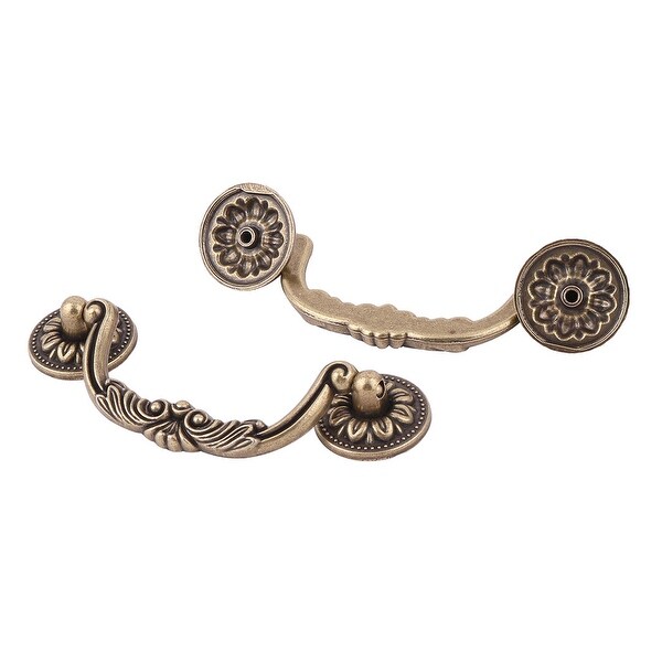 Dorm Metal Vintage Style Furniture Drawer Box Pull Handle Grip Bronze Tone 2pcs