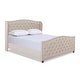 preview thumbnail 2 of 5, Athens Upholstered Nailhead Tufted Wingback Panel Bed