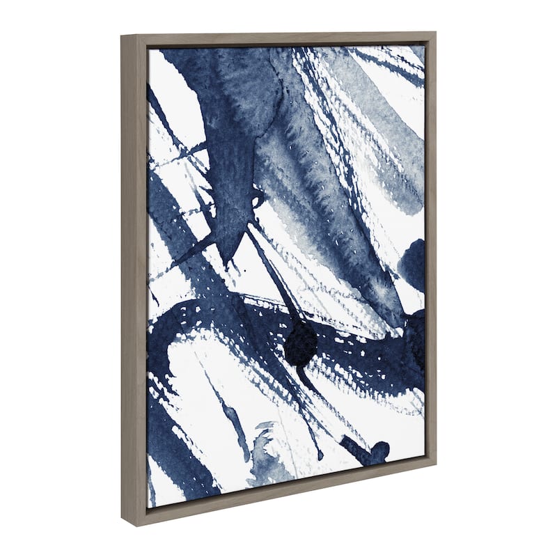 Kate and Laurel Sylvie Indigo Framed Canvas by Amy Peterson Art Studio