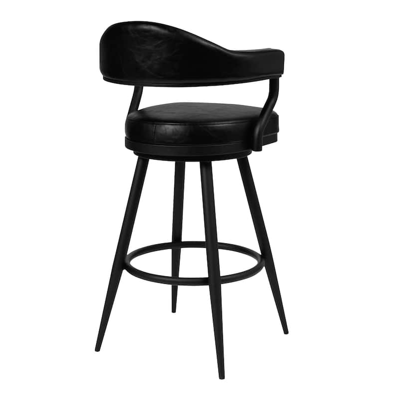 Justin Faux Leather Upholstered Bar or Counter Height Swivel Stool
