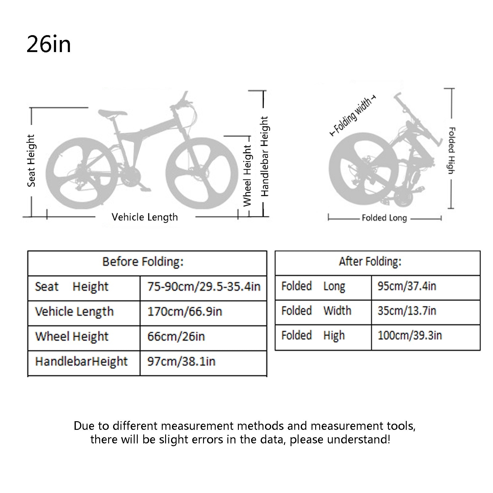 Mountain Bike Brompton Bike Size Chart 26 Inch Folding Mountain