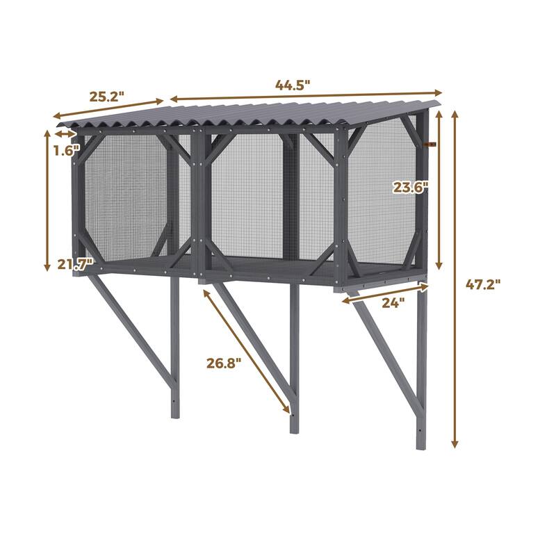 Cat Window Perch, Cat Window Box for Large Indoor Cats, Outdoor Cat Enclosure for Sunbathing, Napping & Overlooking