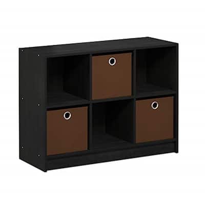 31.6 in. Tall Americano/Medium Brown Wood 6-Shelf Bookcase