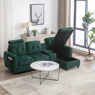 L-Shaped Sectional Sofa with Pull Out Bed and Storage Chaise - Bed Bath ...